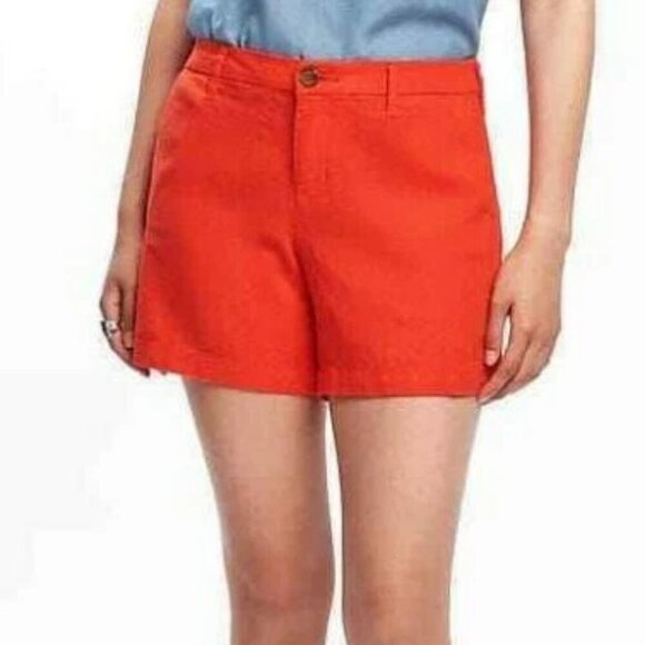 OLd Navy Twill Linen Blend Tangerine Orange Everyday Shorts - Picture 1 of 8